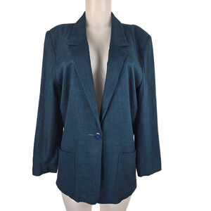 Essential Elements Teal  Business Work Blazer Women's Small